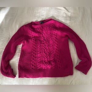 Ralph Lauren Pink Cable Knit Crew Neck Sweater